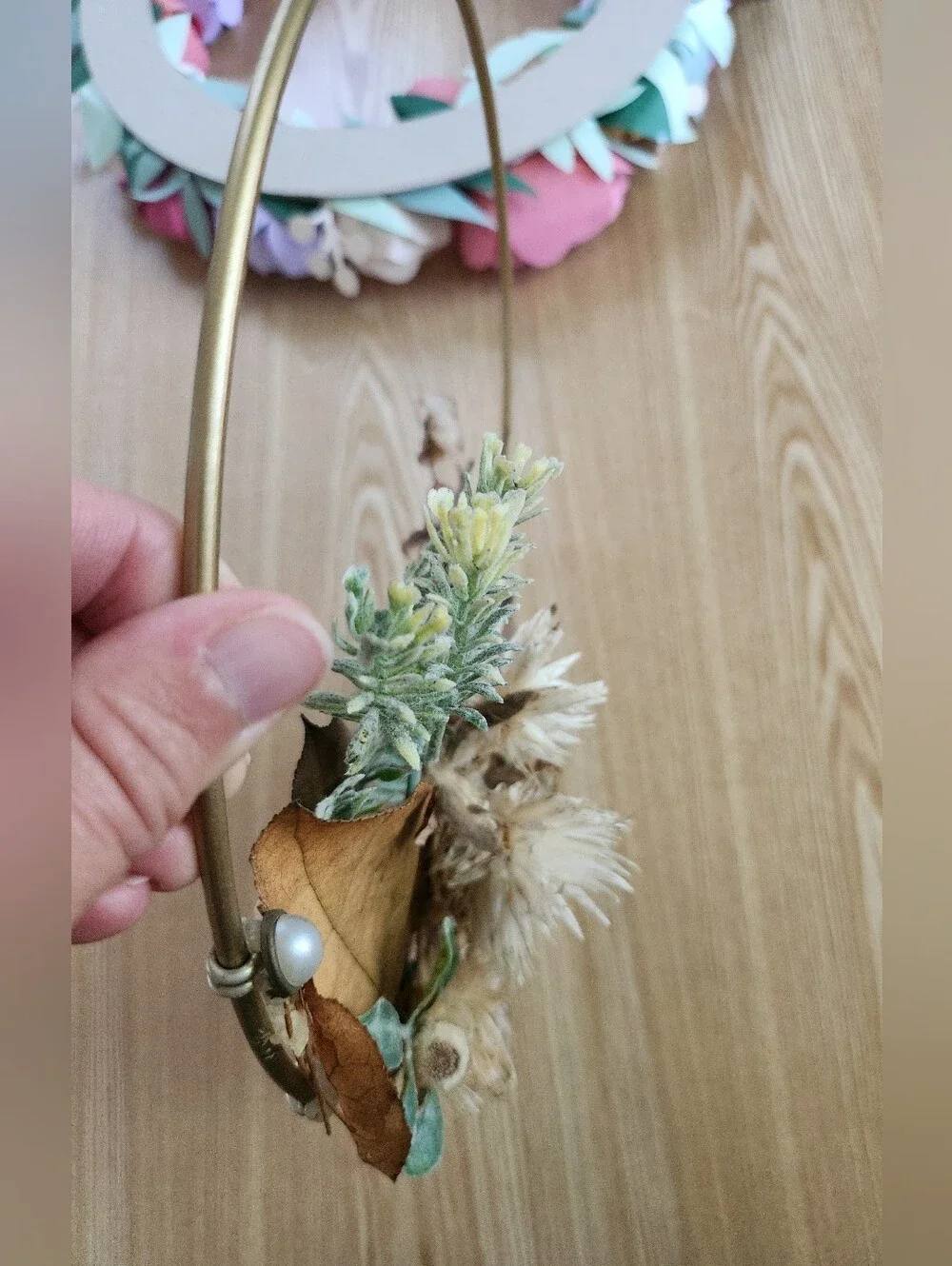 Lot Of 2 Homemade Floral Wreaths
